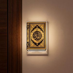 <span class=keywords><strong>Lampe</strong></span> de nuit 3D en forme de Coran, <span class=keywords><strong>lampe</strong></span> murale islamique, détecteur de mouvement sans fil, batterie rechargeable, décoration de maison musulmane, cadeau - Product Image 3