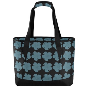 Sac isotherme réutilisable pour courses et shopping, motif hibiscus bleu Hawaï, avec bandoulière, idéal pour le style de vie – Impression à la demande - Product Image 1