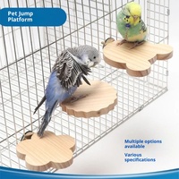 Plateforme d'escalade en bois épaissie et durable, motif pivoine et peau de tigre, en forme d'éventail, compatible cage à oiseaux, pour hamsters (livraison directe)