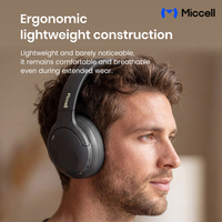 Headphone Nirkabel Miccell Peredam Kebisingan Over Ear dengan ANC ENC BT 5.4 untuk Perjalanan, Rumah, dan Kantor