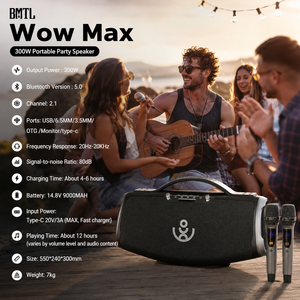 Xdobo Wow Max 无线户外卡拉OK音箱 支持2个麦克风 家庭影院 手机使用 IPX-5 防水 300W - Product Image 1