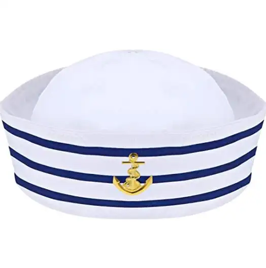 An982 trẻ em thủy thủ hải quân đội trưởng mũ màu xanh với mũ buồm trắng cho phụ kiện trang phục