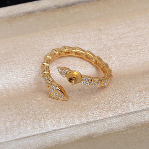 Anillo Abierto de Plata S925 con Diseño de Serpiente, Accesorios DIY, Año de la Serpiente 5809, Anillo Abierto de 7-10 mm para Perlas, Accesorios de Moda - Product Image 4