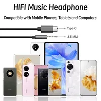 Écouteurs intra-auriculaires de haute qualité avec conducteur dynamique Type-C et AUX 3,5 mm, en gel de silice et cordon de 1,2 m pour S20 & NOTE10 AKG-Subwoofer
