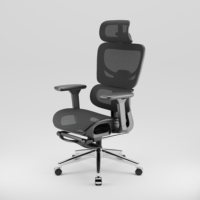 Chaise de bureau professionnelle de luxe en maille, durable, ergonomique pour adultes, pivotante à 360°, base en alliage d'aluminium, pour conférence et réunion, avec repose-pieds