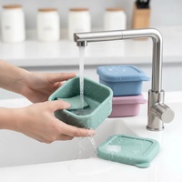 Silicone voedselbewaarbakje, luchtdicht, lekvrij, vierkant, enkel compartiment, magnetronbestendig, stapelbaar, lunchbox