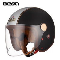 Casco BEON BR11 de Fibra de Carbono 3/4 con Doble Visor, Certificado 3C, Diseño Retro Abierto para Motocicleta y Bicicleta Eléctrica, Ligero para Todas las Estaciones