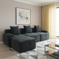 Canapé modulaire sectionnel moderne en tissu velours côtelé, grand canapé de salon avec mousse à mémoire de forme, design compressé, adapté aux animaux domestiques