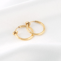 Boucles d'oreilles créoles à clip en acier inoxydable pour femmes et hommes, non percées, rétractables, fausses cartilages, faux anneaux de nez et de lèvre, bijoux cadeaux