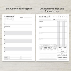 دفتر يوميات مخصص للياقة البدنية مع تجليد سلكي مزدوج متين، دفتر ملاحظات ومنظم لقائمة المهام للتدريب - Product Image 3