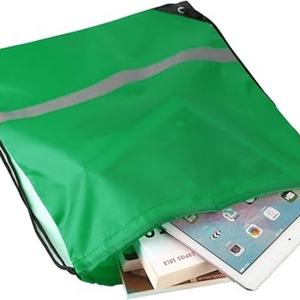 Custom Logo <b>Recycled</b> Polyester 210D Waterproof Student Sport <b>Backpack</b> with Rope Handle and Letter Pattern Drawstring Bag - Product Image 3