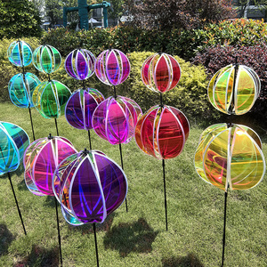 Dispositivo Rotante 3D Rettangolare in Plastica a Energia Eolica, Decorazione da Giardino Riflettente Colorata, Sfera Repellente per Uccelli - Product Image 5