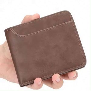 Muestra gratuita 2023, tarjetero personalizado retro pequeño y delgado, billetera de cuero PU - Product Image 1