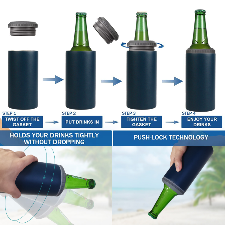 China 16oz Slim Can holders Sublimation Stainless Steel 4 In 1 Tumbler