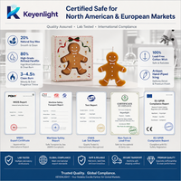 Bougie en forme de bonhomme en pain d'épices pour Noël, 42g, 100% coton, certifiée MSDS, dans une boîte cadeau découpée avec fenêtre, motif dessin animé mignon