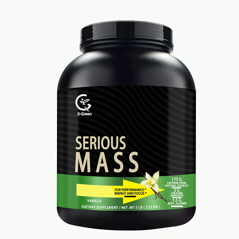 OEM Serious Mass Gainer Protéine Poudre Vitamine C Zinc et Vitamine D pour le soutien immunitaire 5 livres saveur vanille