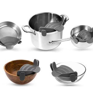 Universal Silicone Clip on Pan Pot <b>Strainer</b> Anti Spill Pasta Pot <b>Strainer</b> Food Grade Fruit <b>Colander</b> for Pasta Fruit Vegetable - Product Image 2