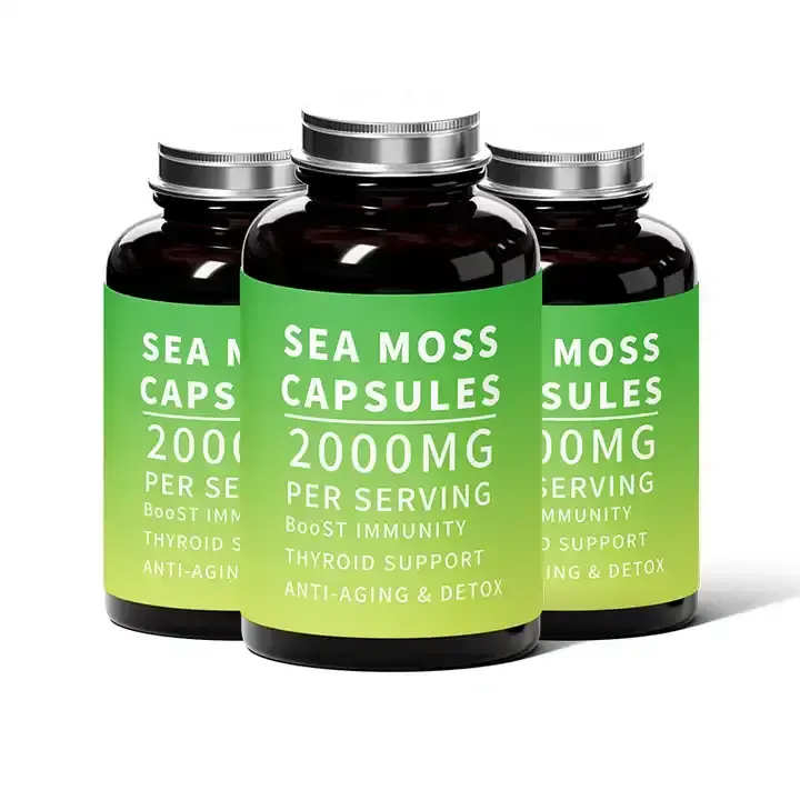 OEM/ODM Pilules de mousse de mer Capsules de mousse de mer irlandaise certifiées biologiques Bladderwrack Capsules de mousse de mer irlandaise