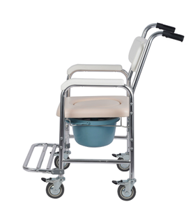 Wheeled toilet <b>chair</b> <b>Disabled</b> toilet <b>chair</b> Toilet stool Movable with pedals Pregnant women and the elderly Toilet bath <b>chair</b> - Product Image 4