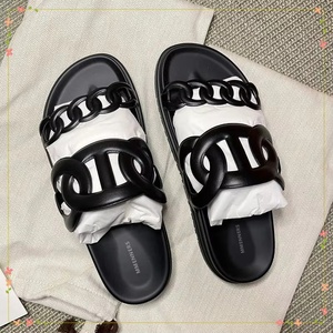 2026 Summer New European and American Style <strong>Black</strong> Home <strong>Slippers</strong>, Casual Thick-Soled Polka Dot Pattern Beach <strong>Slippers</strong> for Women - Product Image 1