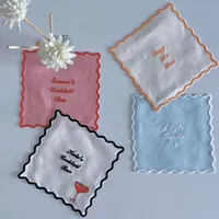 Ensemble de Serviettes et Sous-verres 100 % Lin 6x6" Carrés, Motifs Brodés, Bords Festonnés, Thème Bar Unique pour Table Maison Avion