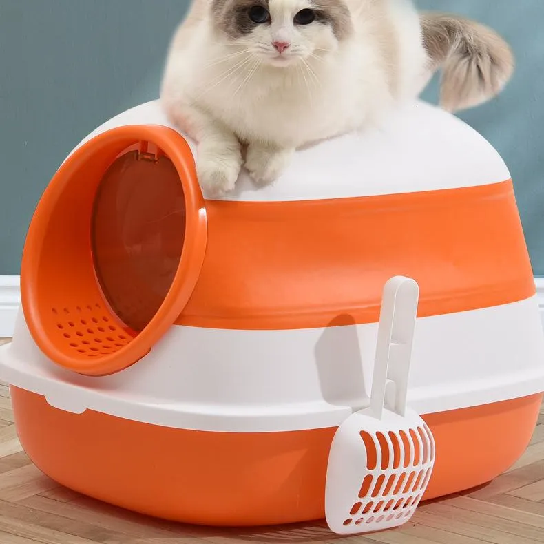 Sandbox per lettiera per gatti autopulente dal Design moderno di bell'aspetto scatola per lettiera per gatti con capsula spaziale in stile semplice