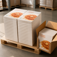 Boîte à gaufres en gros personnalisée en carton imprimé pour l'emballage des usines alimentaires