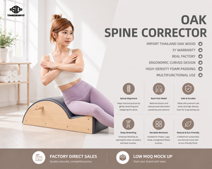 Appareil de Pilates Reformer en bois de chêne pour la correction de la colonne vertébrale, idéal pour la remise en forme à domicile, le <span class=keywords><strong>yoga</strong></span>, l'entraînement et les étirements, garantie 3 ans, pour un équilibre corporel optimal - Product Image 1