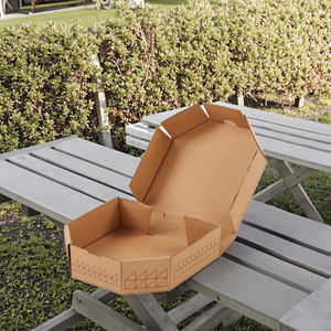 段ボール紙ダブルバーガーボックス無地デザイン光沢マットラミネーションエンボス金箔とスタンピングオプション - Product Image 2