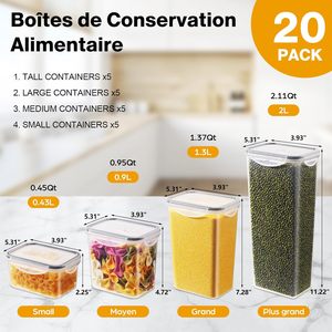 24 PCS BPA Free PP+Silicone Airtight <b>Square</b> Modern Food Storage <b>Containers</b> Lids Kitchen Spice Cereal Dry Food Pantry - Product Image 3