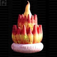 Torche de feu gonflable LED personnalisée de 2 m, modèle de feu de camp lumineux, décoration publicitaire pour scène, événement, festival, concert, vacances, club
