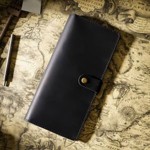 Vente en gros long personnalisé Vintage Crazy Horse en cuir véritable chéquier portefeuille <span class=keywords><strong>porte</strong></span>-cartes pour hommes ou femmes - Product Image 4