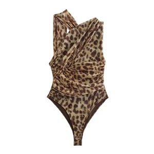Women Fashion Jumpsuit Sexy <strong>Leopard</strong> Print Sleeveless One Piece Rompers - Product Image 3
