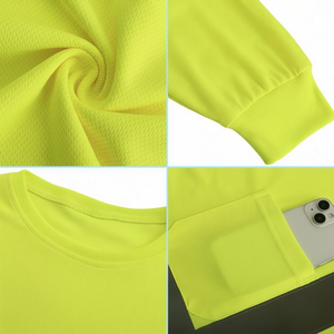 EN IS0 20471 ANSI Sudadera de alta visibilidad para hombre Chaquetas con capucha con cremallera de lana de seguridad reflectante - Product Image 1