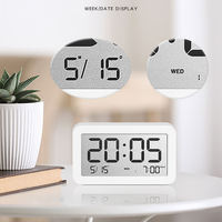 Réveil numérique avec affichage de la date et du jour de la semaine, horloge de table LCD