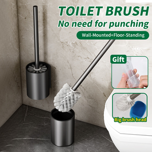 Support mural pour brosse de toilette Pano.V en aluminium couleur bronze, résistant à la rouille, organiseur de salle de bain - Product Image 2