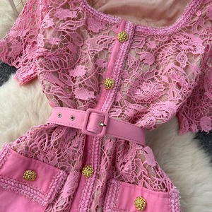 Robe de soirée midi de luxe pour femme, de qualité supérieure, brodée de dentelle, idéale pour les fêtes et les vacances - Product Image 3