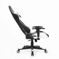 Kursi Esports Kulit dengan Sandaran Ergonomis, Roda Putar, Ketinggian Dapat Disesuaikan, Kursi Gaming Profesional untuk Workstation