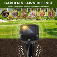 4-Packs Lutte antiparasitaire efficace en extérieur pour les pelouses Yards Traps inclus Répulsif à ultrasons solaire pour les taupes et les serpents