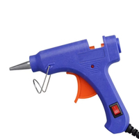 Pistolet à colle chaude 20W Pistolet à colle bleue Pistolet à colle thermofusible avec voyant lumineux Outils de bricolage Outils à main