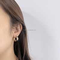 Boucles d'oreilles en or massif 18 carats Au750, bijoux fins, finition diamantée, boucles d'oreilles créoles