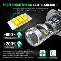 HYNBYZJ 60W Phare LED H4 12V 6000K à branchement direct intégré avec lentille H7, compatible H11/9005/9006 Tangential OLIVER, pour voiture et moto, nouveau modèle
