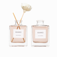 Bouteille d'huile essentielle d'aromathérapie de 150 ml pour la maison et le bureau, flacon carré transparent vide pour diffuseur de parfum en verre