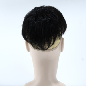 Perruques courtes en recul pour hommes Top pièce de remplacement de cheveux Invisible naturel postiche perruque de cheveux humains pour hommes - Product Image 3