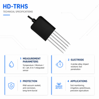 Testeur de sol multi-paramètres 5-en-1 Hi-target HD-TRHS avec capteurs d'EC, de pH, d'humidité et de température pour l'agriculture en serre