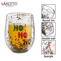 Tasse de café en verre thermorésistant pour enfants, avec des paillettes, d'eau, style boho, 12 oz, résistante à la chaleur, double paroi, pour les cadeaux de noël