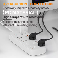 Multiprise Électrique Universelle Parafoudre de Ménage Rallonge 8 Prises CA avec Ports USB