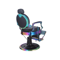 Nouveau Fauteuil de Barbier Professionnel Rotatif Haut de Gamme en Cuir Noir Classique et Tendance