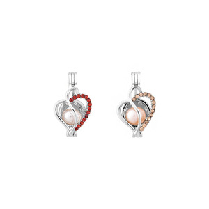 Meilleure Vente Nouvelle Mode Pendentif Universel en Cuivre Ouvert Orné <span class=keywords><strong>de</strong></span> <span class=keywords><strong>Strass</strong></span> en Forme <span class=keywords><strong>de</strong></span> Cœur avec Cage à Perles, Bijou d'Amour, Cadeau pour Meilleure Amie - Product Image 3