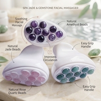 Nouvel ensemble d'outils portables étanches pour le visage : Rouleau facial Gua Sha en jade très populaire et adorable pour le rajeunissement et le raffermissement de la peau, effet lifting.